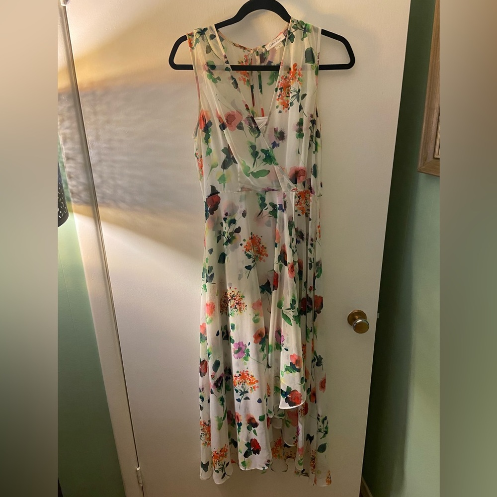 Calvin Klein Sheer Floral Dress (US 8)
